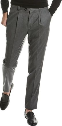 Brunello Cucinelli Grey Virgin Wool Pleated Trousers, Brand Size 52 (US Size 36)