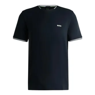 HUGO BOSS Tops, Heren, Blauw, S, Katoen, Blauw Gestreept Katoenen T-shirt
