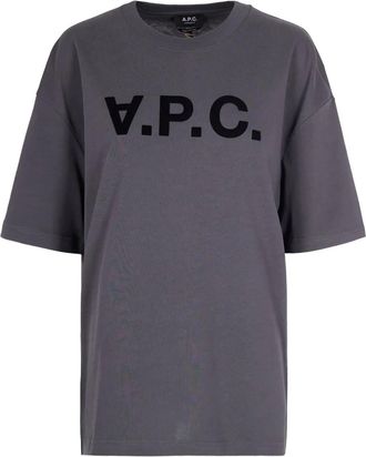 A.P.C. logo-detail T-shirt - Grijs