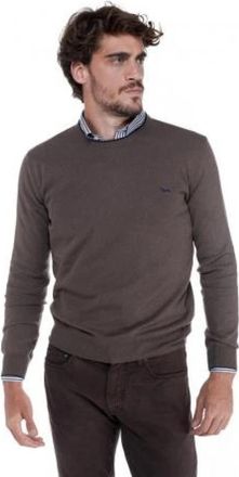 Harmont & Blaine Trui met ronde hals - Heren - Ronde hals truien - Bruin - L - Wol - Truien & Vesten