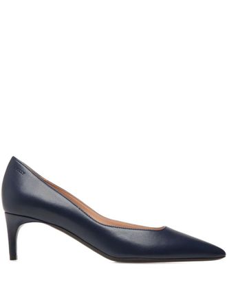 Bally leather pointed-toe heeled pumps - women - Lamb Skin/Calf Leather/Calf Leather - 37 - Blue