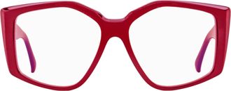 Max Mara MM5162-B Butterfly Blue Block Eyeglasses - Red