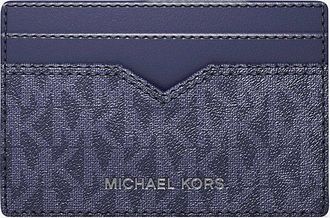 Michael Kors Hudson Pebbled Leather and Signature Logo Money Clip Card Case