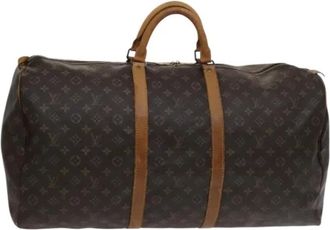 Louis Vuitton Tweedehands Canvas Louis Vuitton tassen - Dames - Vintage Weekendtas - Bruin - ONE Size - Leer - Vintage