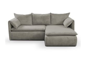 VENTE-UNIQUE.COM Sof&aacute; rinconera terciopelo topo