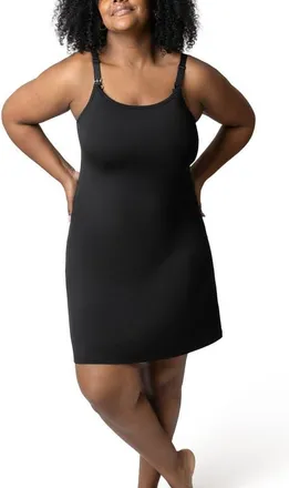 Kindred Bravely Busty Stella Hands-Free Pumping & Nursing Nightgown in Black at Nordstrom, Size X-Large