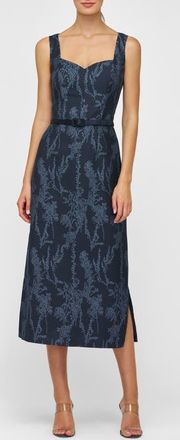 Kay Unger Drew Beaded Embroidery Cocktail Dress in Dark Midnight/Stone Blue at Nordstrom, Size 14