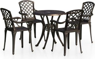 vidaXL vidaXL 5 Piece Bistro Set Cast Aluminium Bronze
