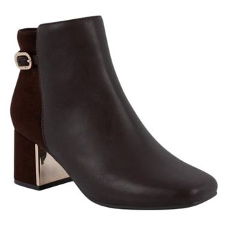 Jones New York Womens Durvin Block Heel Dress Bootie In Brown