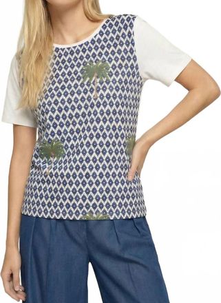 Vilagallo Tora Tee In Ikat Palm Print