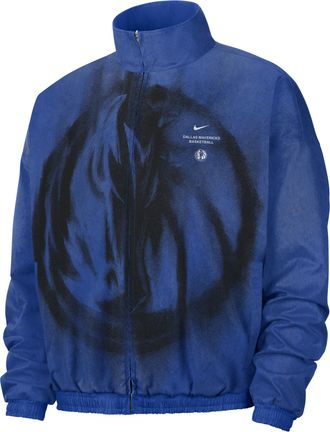 Nike Dallas Mavericks Nike Mens Standard Issue Woven Basketball Jacket in Blue | II6030-480