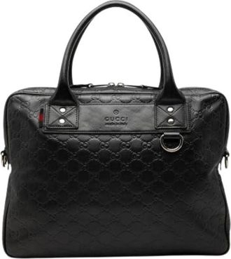 Gucci Vintage, unisex, Zwart, ONE Size, Leer, Pre-owned Business Bag