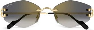 Cartier Vierkante zonnebril - unisex - Zonnebrillen - Geel - 56 MM - Accessoires