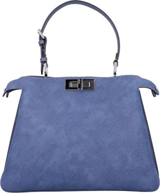 Fendi Stijlvolle Peekaboo Soft Handtas - Dames - Handtassen - Blauw - ONE Size - Leer - Tassen