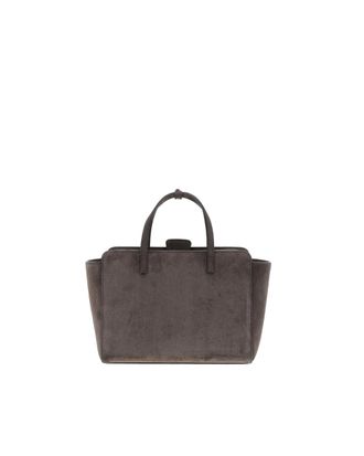 Hidesins Calfskin Leather Top Handle Bag - Gray