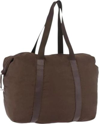 Prada Pre-owned Boston Bag - Dames - Vintage Weekendtas - Bruin - ONE Size - Leer - Vintage