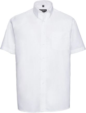 Russell Athletic Russell Collection Heren Oxford Easy-Care overhemd met korte mouwen (Wit)