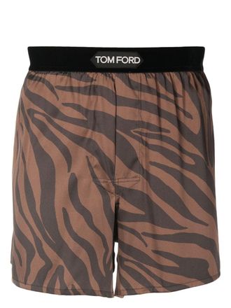 Tom Ford Boxer con stampa - Marrone