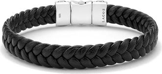 Lagos Mens Anthem Leather Bracelet in Silver at Nordstrom, Size 8