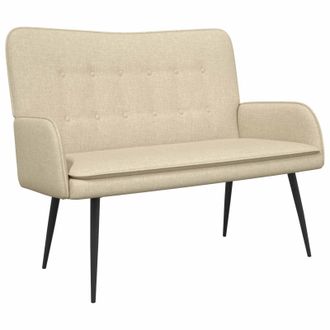 vidaXL Sof&aacute; De 2 Plazas Crema 115 X 61 X 87 Cm Tela Vidaxl