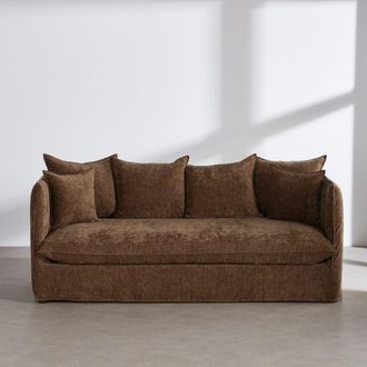 Maisons du monde Sof&aacute; de 3 plazas aterciopelado verde caqui