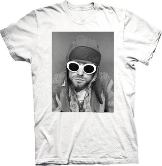 Kurt Cobain Sunglasses Photo T-Shirt White L