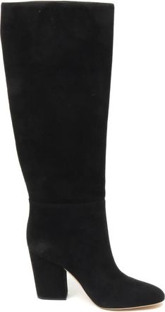 Sergio Rossi Suede laars schoen- model A77O91 - Dames - Hoge Laarzen - Zwart - 35 EU - Schoenen