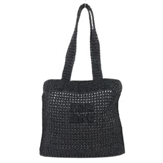 Miu Miu Pre-owned Tote Bags, female, Black, Size: ONE SIZE Pre-owned Raffia Tote