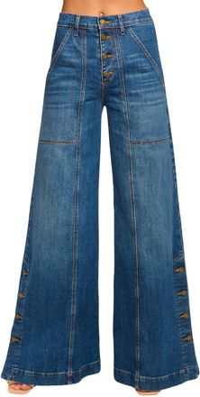 Ramy Brook Womens Flores High-Rise Wide Leg Jean In Medium Wash