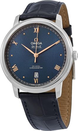 Omega Pre-owned Omega De Ville Prestige Automatic Chronometer Blue Dial Mens Watch 424.13.40.20.03.004
