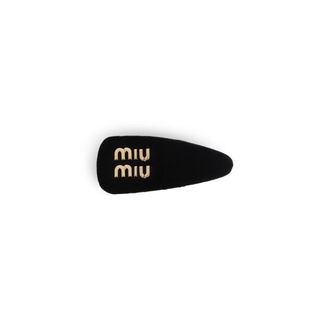 Miu Miu Hair Accessories, female, Black, Size: ONE SIZE Velvet Hair Clip