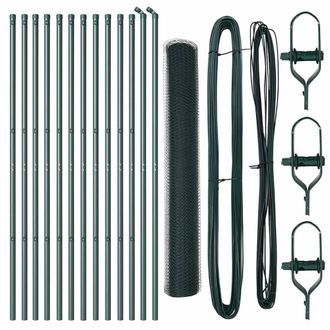 Berkfield Home Hexagon Fence Green 1.4x25 m Steel