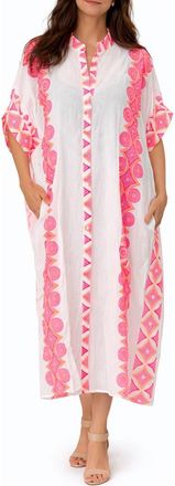 Ranee&rsquo;s Geometric Cotton Cover-Up in Pink at Nordstrom Rack, Size Large/x-Large