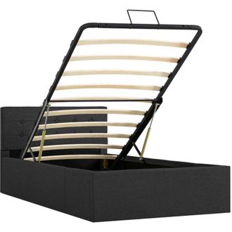 vidaXL Cama Canap&eacute; Hidr&aacute;ulica Almacenaje Tela Gris Oscuro 100x200 Cm Vidaxl