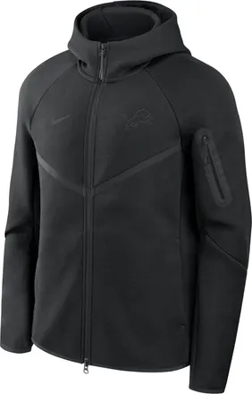 Nike Detroit Lions Top Billing Tech Fleece Windrunner Nike Mens NFL Full-Zip Hooded Jacket in Black | 05L4912Z9J-R3D