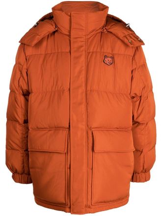 Maison Kitsuné Gewatteerde jas met patroon - Oranje