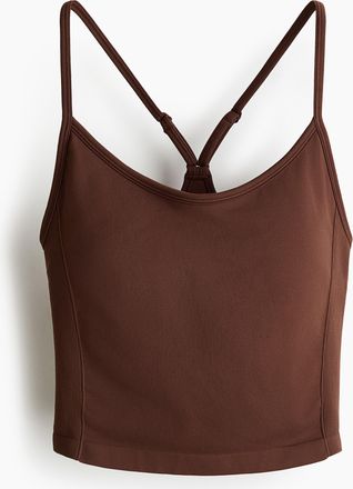 H&M Seamless Sporttop mit DryMove - Braun