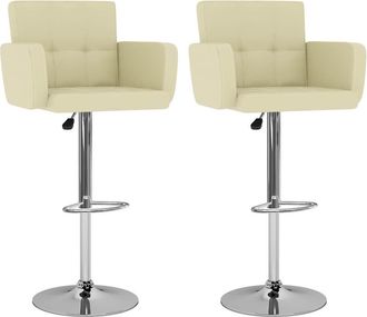 vidaXL Vidaxl - Taburetes De Cocina 2 Unidades Cuero Sint&eacute;tico Color Crema