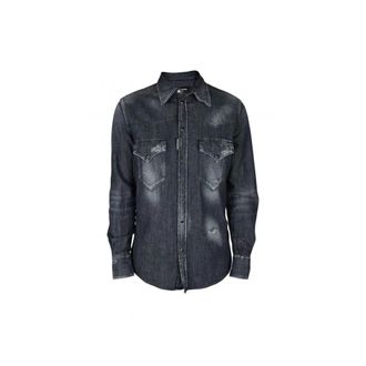 Dsquared2 New Western Shirt - Heren - Spijkeroverhemden - Zwart - M - Katoen - Overhemden