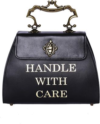 Moschino Zwarte Accordeon Kleine Leren Schoudertas - Dames - Handtassen - Zwart - ONE Size - Leer - Tassen