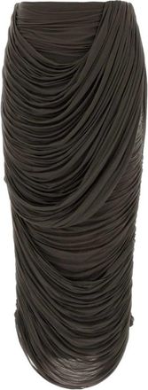 Magda Butrym Gedrapeerde Midi Rok - Dames - Midirokken - Bruin - XS - Rokken