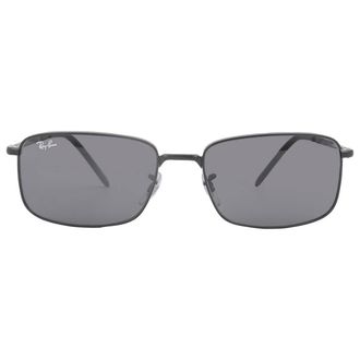 Ray-Ban Dark Grey Classic Rectangular Unisex Sunglasses RB3717 002/B1 57