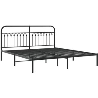 vidaXL Estructura Cama Sin Colch&oacute;n Con Cabecero Metal Negro 183x213 Cm Vidaxl