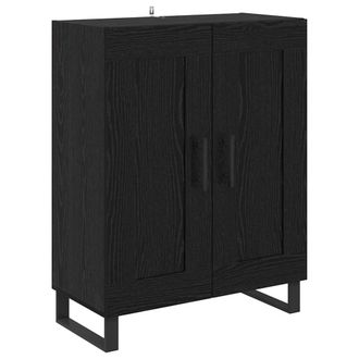 vidaXL Vidaxl Credenza Rovere Nero 69,5 X 34 X 90 Cm