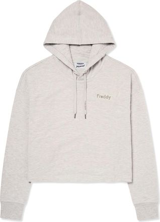Freddy Felpa boxy cropped m&eacute;lange donna con cappuccio Freddy MOV