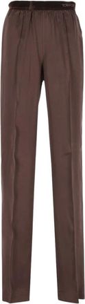 Tom Ford Stretch Zijde Pyjamabroek - Dames - Pyjama - Bruin - S - Satijn - Nachtkleding