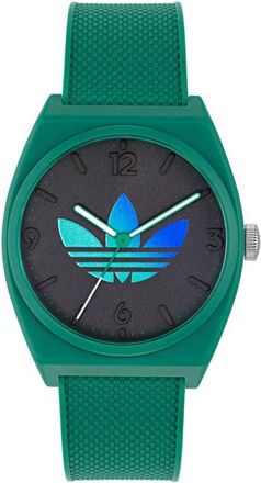 adidas Project Two Resin Strap Watch, 38mm in Green at Nordstrom