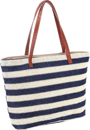 Generic Woman Beach Weaving Shoulder Bag Ladies Trendy Summer Hand Bag Purses for Women Shoulder Bag (Blue, One Size)