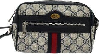Gucci Ophidia Navy Canvas Shoulder Bag (Pre-Owned)