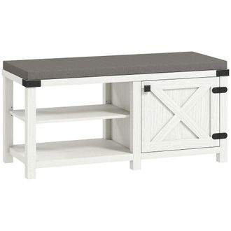 HOMCOM Banco Zapatero 100x40x48 cm Blanco